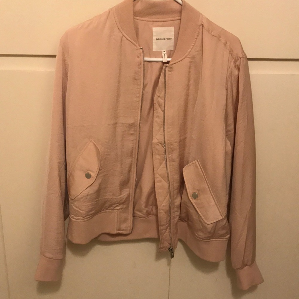 Avec les Filles Pink Bomber Jacket